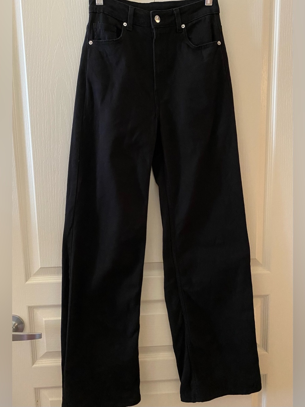 H&M Women’s High Rise Flare Leg Jeans in Black - 4